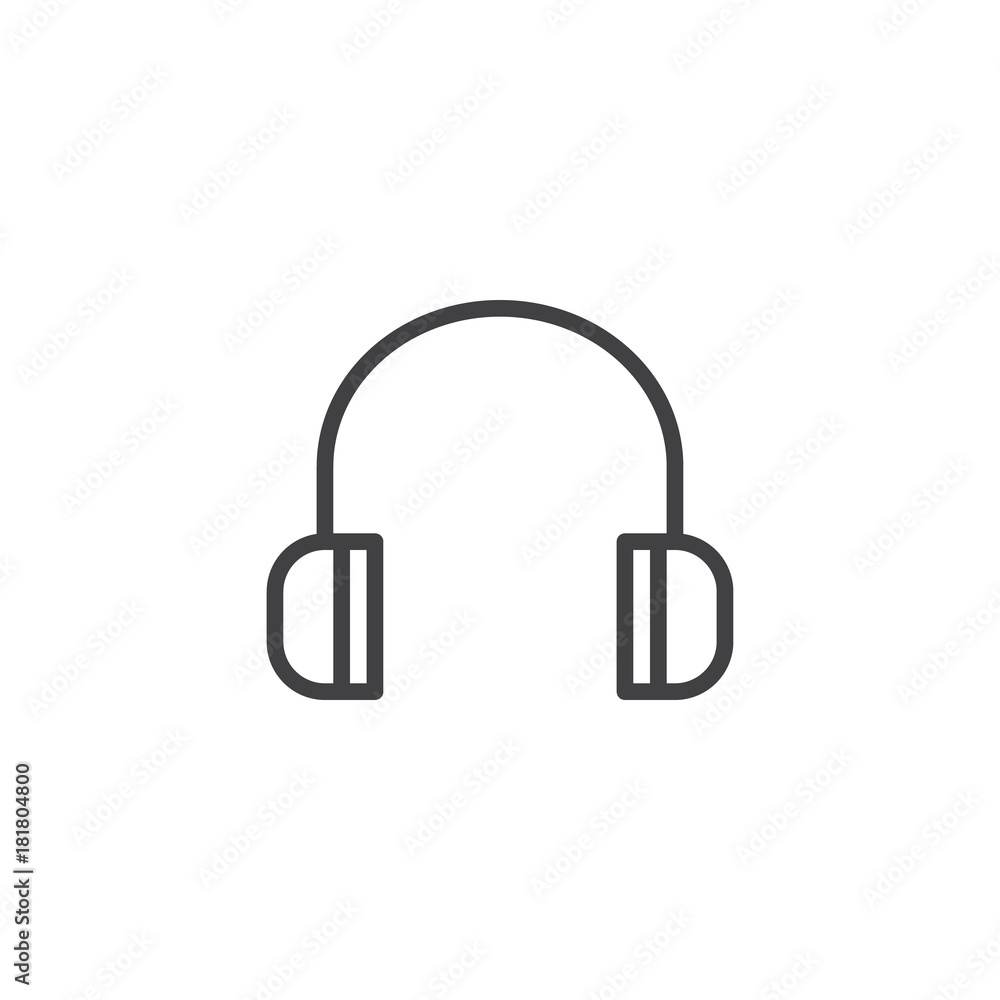Headphones line icon, outline vector sign, linear style pictogram isolated on white. Listen to music symbol, logo illustration. Editable stroke Headphones line icon, outline vector sign, linear style pictogram isolated on white. Listen to music symbol, logo illustration. Editable stroke