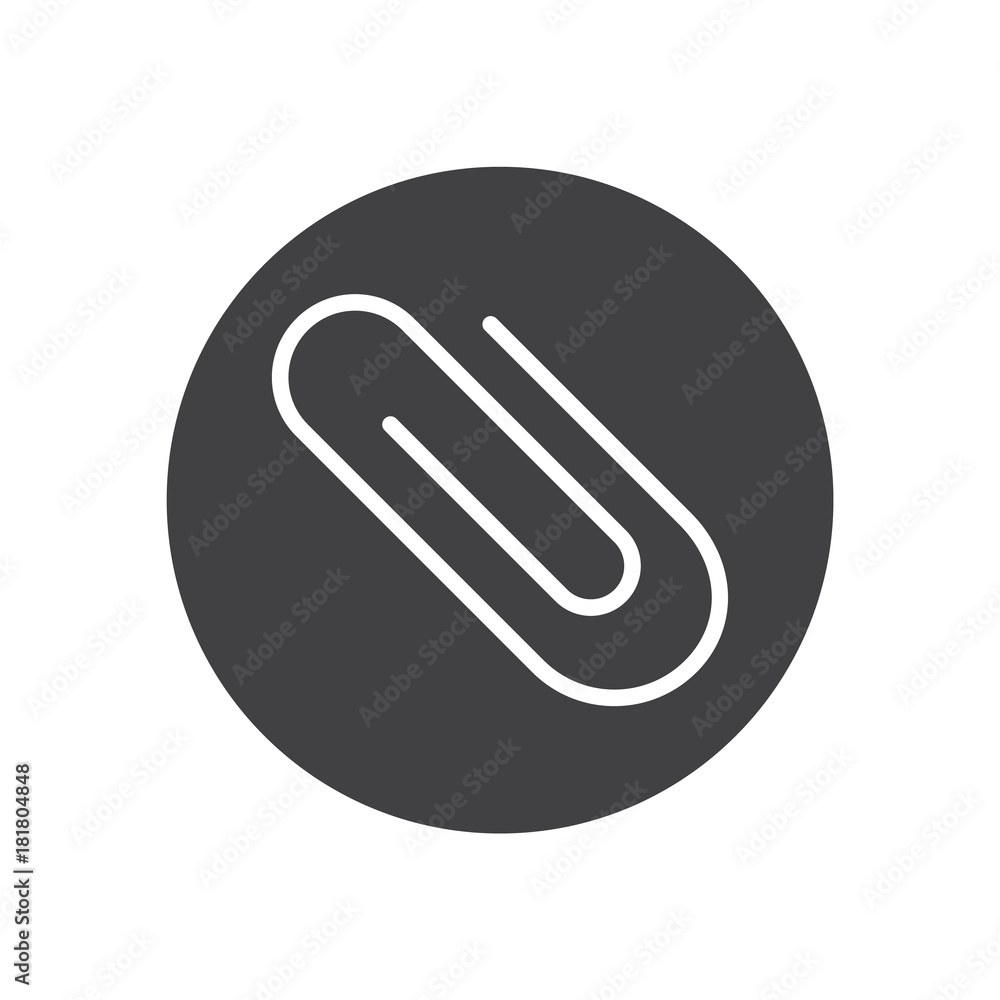 Paper attach clip icon vector, filled flat sign, solid pictogram isolated on white. Paperclip symbol, logo illustration. Paper attach clip icon vector, filled flat sign, solid pictogram isolated on white. Paperclip symbol, logo illustration.
