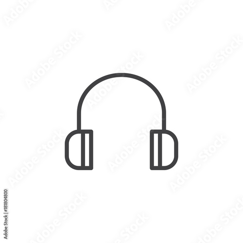 Headphones line icon, outline vector sign, linear style pictogram isolated on white. Listen to music symbol, logo illustration. Editable stroke