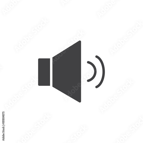 Sound icon vector, filled flat sign, solid pictogram isolated on white. Speaker volume symbol, logo illustration.