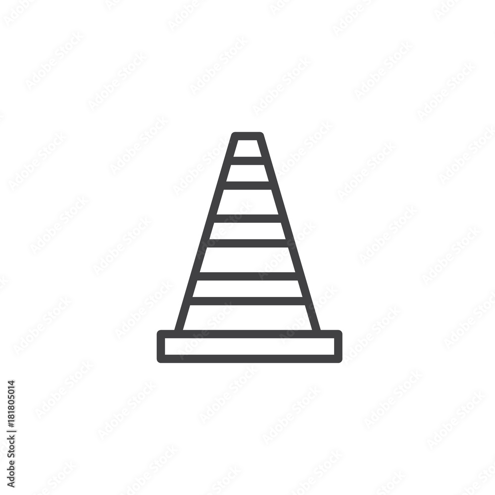 Traffic cone line icon, outline vector sign, linear style pictogram isolated on white. Symbol, logo illustration. Editable stroke Traffic cone line icon, outline vector sign, linear style pictogram isolated on white. Symbol, logo illustration. Editable stroke