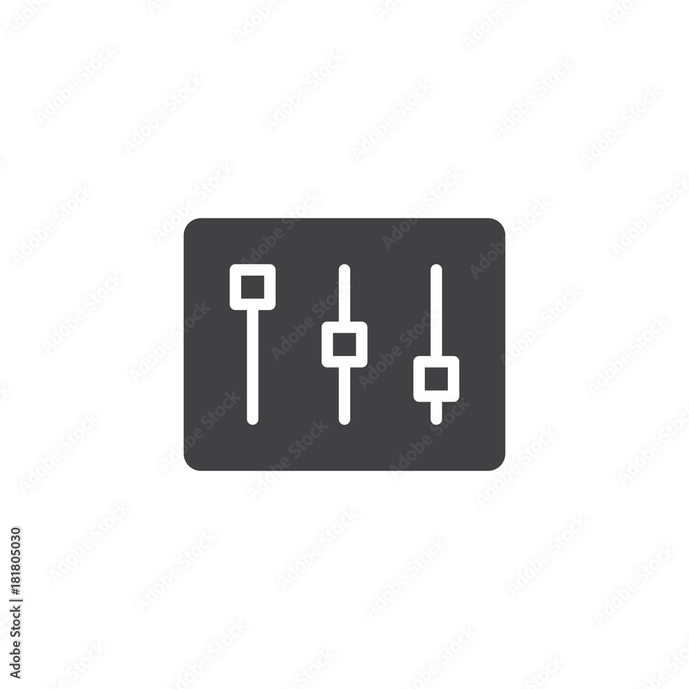Settings bar icon vector, filled flat sign, solid pictogram isolated on white. Mixer, music equalizer symbol, logo illustration. Settings bar icon vector, filled flat sign, solid pictogram isolated on white. Mixer, music equalizer symbol, logo illustration.