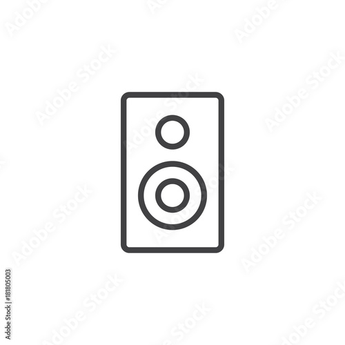 Audio speaker line icon, outline vector sign, linear style pictogram isolated on white. Loudspeaker symbol, logo illustration. Editable stroke