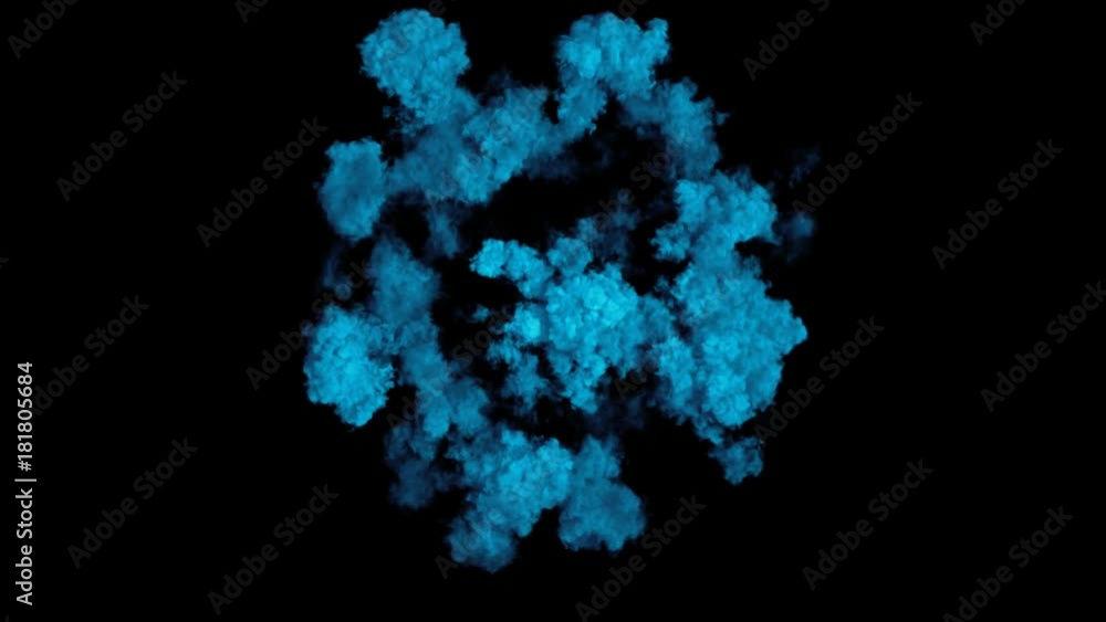 explosion of blue smoke. alpha channel explosion of blue smoke. alpha channel