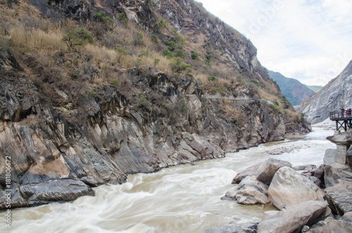 The torrential flow through the hills photo