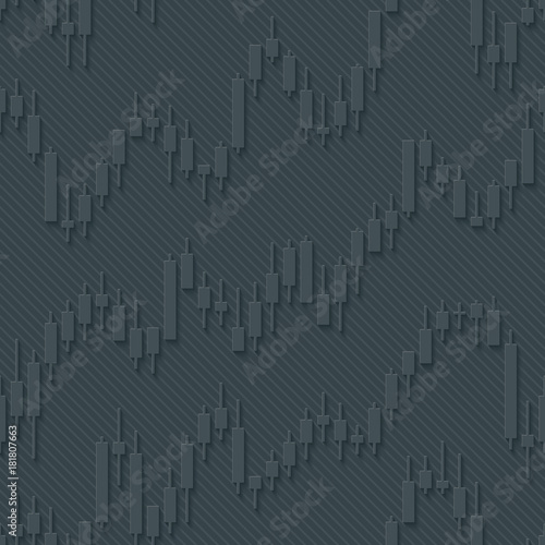Japan candlestick financial charts seamless pattern.
