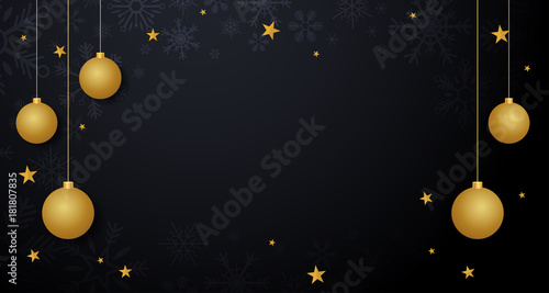 Fototapeta Naklejka Na Ścianę i Meble -  Marry Christmas and Happy New Year banner on dark background. Vector illustration.