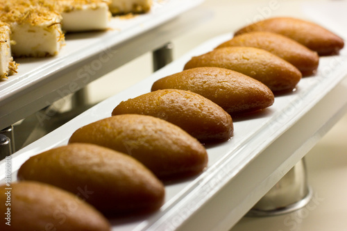 Traditional Turkish dessert Sekerpare in sweet sauce photo