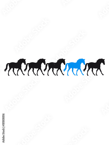 be different anders besonders cool viele 9 reihe muster design silhouette schwarz umriss pferd pony reiten schnell pferdchen klein spaß schnell comic cartoon reiter schön süß niedlich