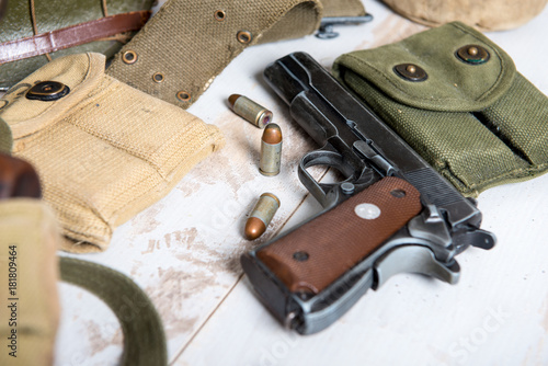 handgun M1911 government with  ammo
