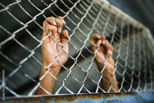 Hands of the prisoner in jail (image toned) © bohbeh