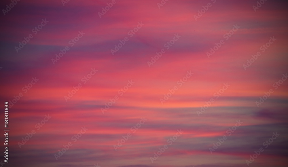 Romantic sky with clouds during the sunset