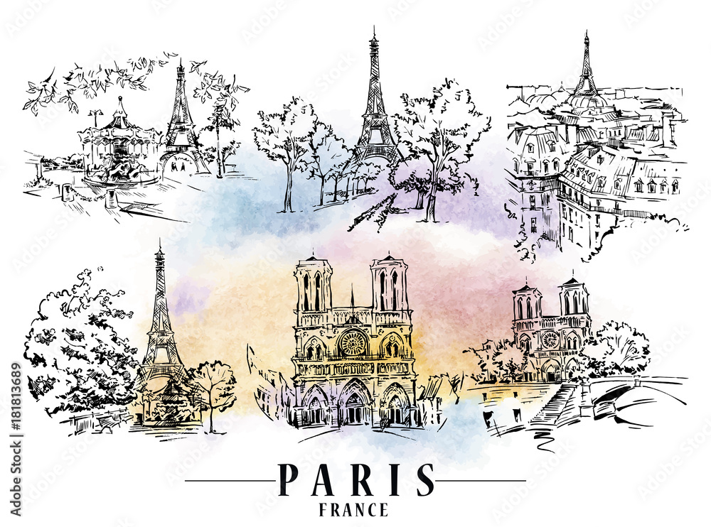Εκτύπωση καμβά Paris vector illustration.