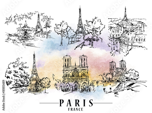 Obraz Ilustracja wektorowa Paryża.