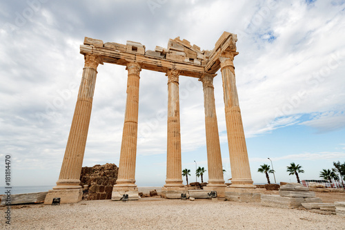 Columns of an ancient Greek temple, ruins