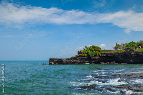 Ocean rock near Pura Tanah Lot water temple in Bali island, Indonesia