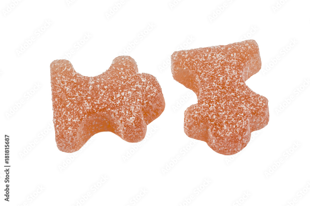 two sweet jelly candies in the form of puzzles two sweet jelly candies in the form of puzzles