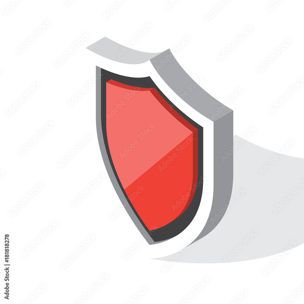 Isometric red shield icon Isometric red shield icon