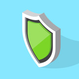 Vector isometric green shield icon