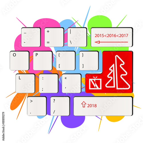 Keyboard - time of gifts - Happy New Year 2018