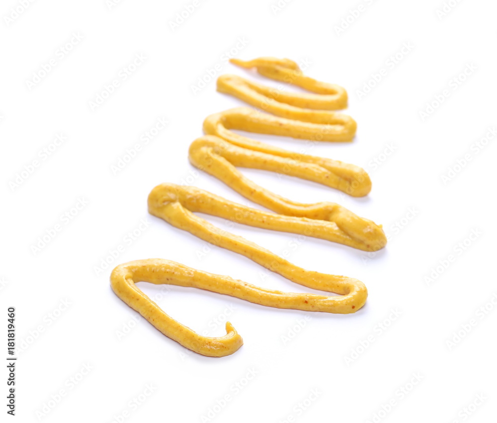 Yellow mustard sauce isolated on white background Yellow mustard sauce isolated on white background