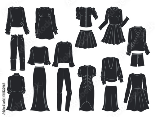 Silhouettes of women s clothes