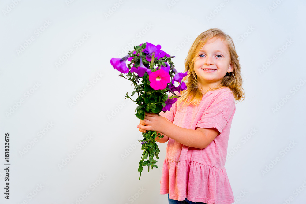 Little girl with flowers Little girl with flowers
