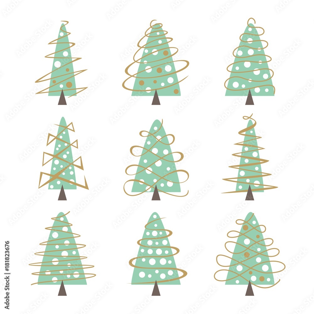 Christmas Trees Set