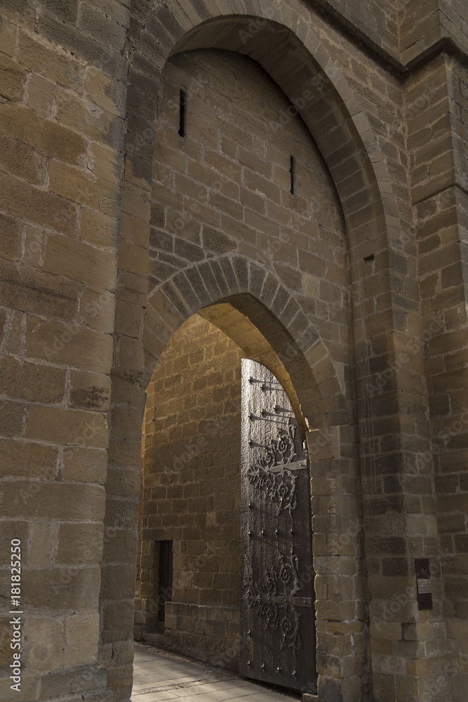door of the wall in the Guard, Rioja Alavesa, Basque Country, Spain.