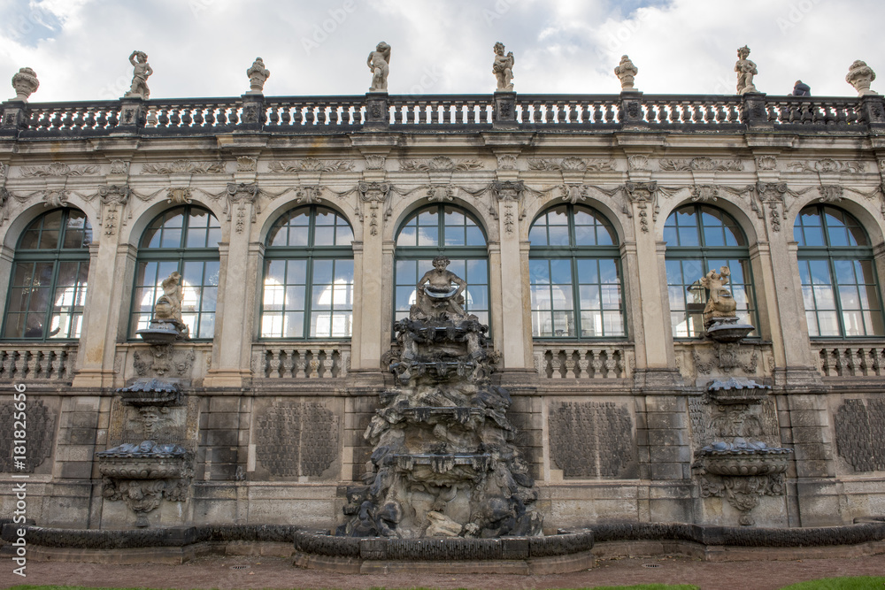 Dresden,Geramany, November 3, 2017 -  Dresden's Zwinger palace  beautiful baroque architecture. It was built in 1709 during the reign of Augustus the Strong.Geramany.