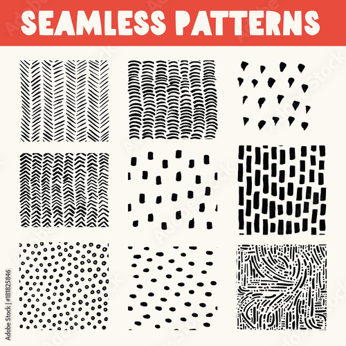 Collection of Hand Drawn vector textures