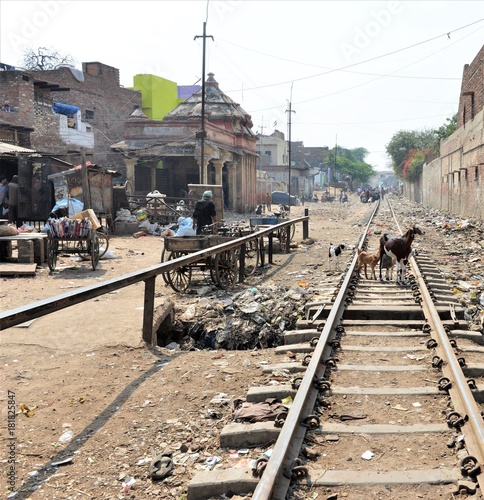 train is a main mode of transportation in india and it passes by all the small villages in this giant subcontinenet