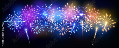 bright fireworks, very detailed - Happy New Year