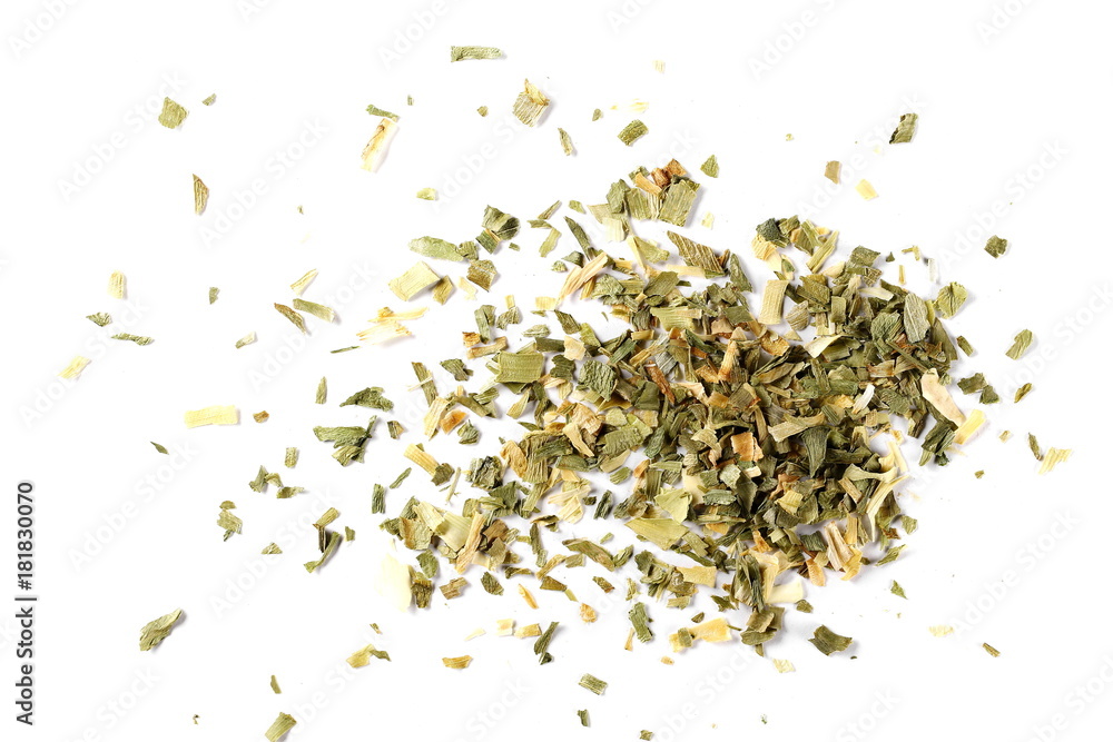 Dry leek pile isolated on white background Dry leek pile isolated on white background