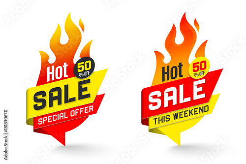 Hot sale price offer deal vector labels templates stickers desig