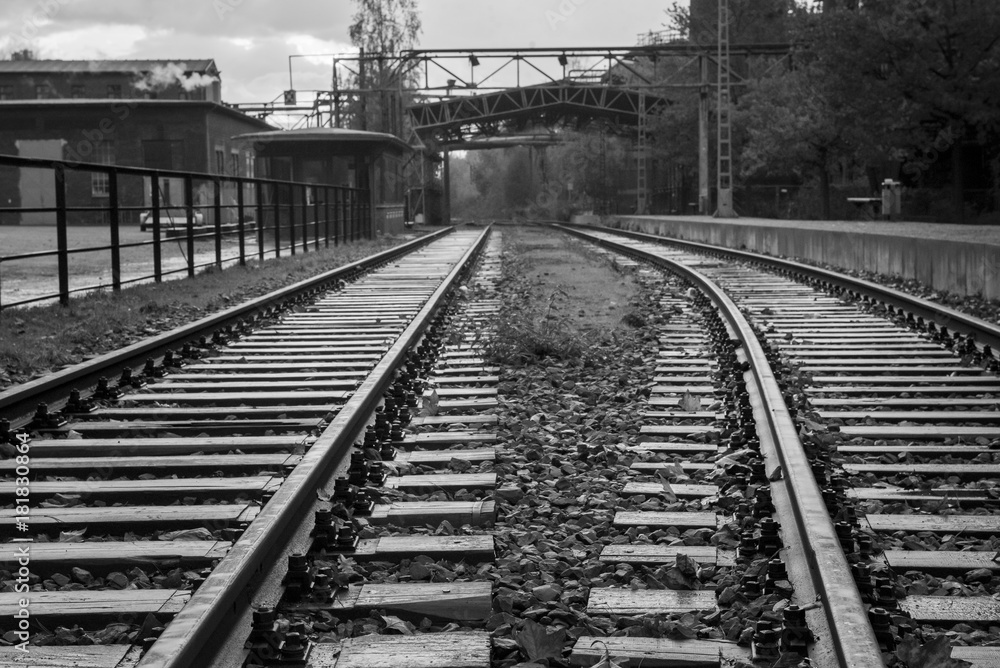 Old railway in Landschaftpark Duisburg Nord in the ruhr region