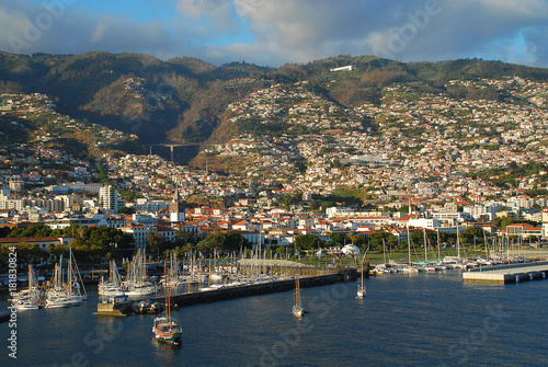 Panoramic view of Funchal on Madeira Island. Portugal