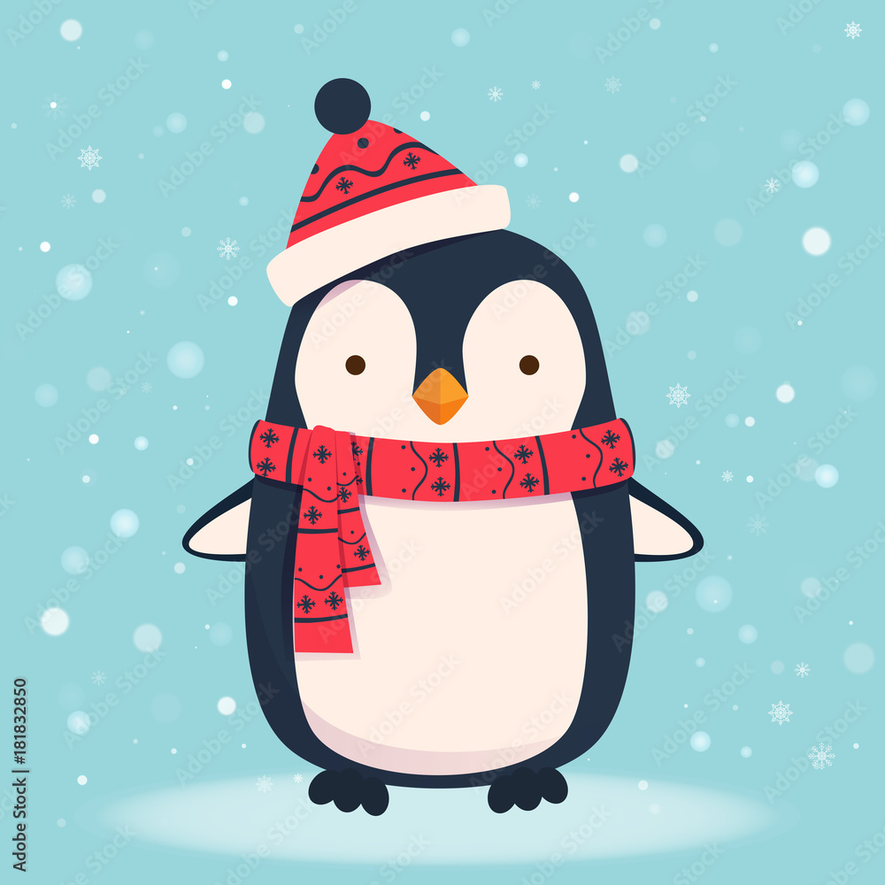 Naklejka premium penguin cartoon illustration