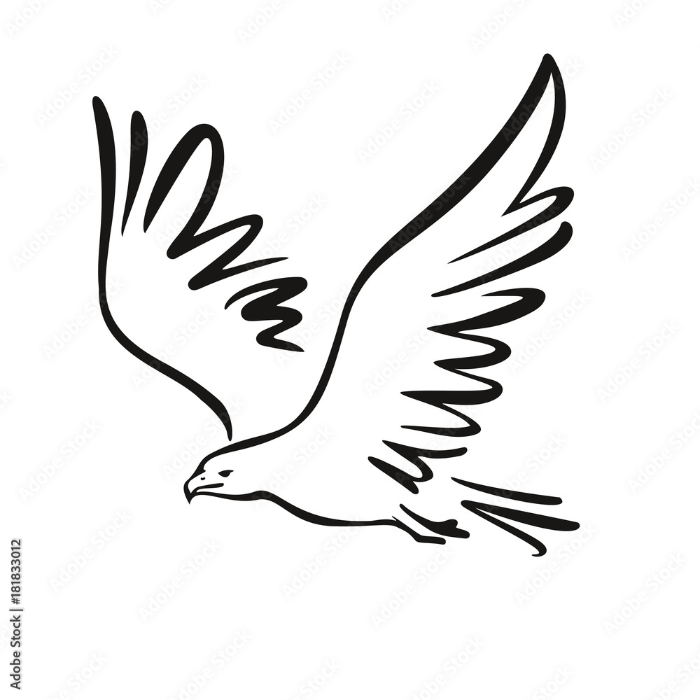Obraz premium eagle icon illustration isolated vector sign symbol