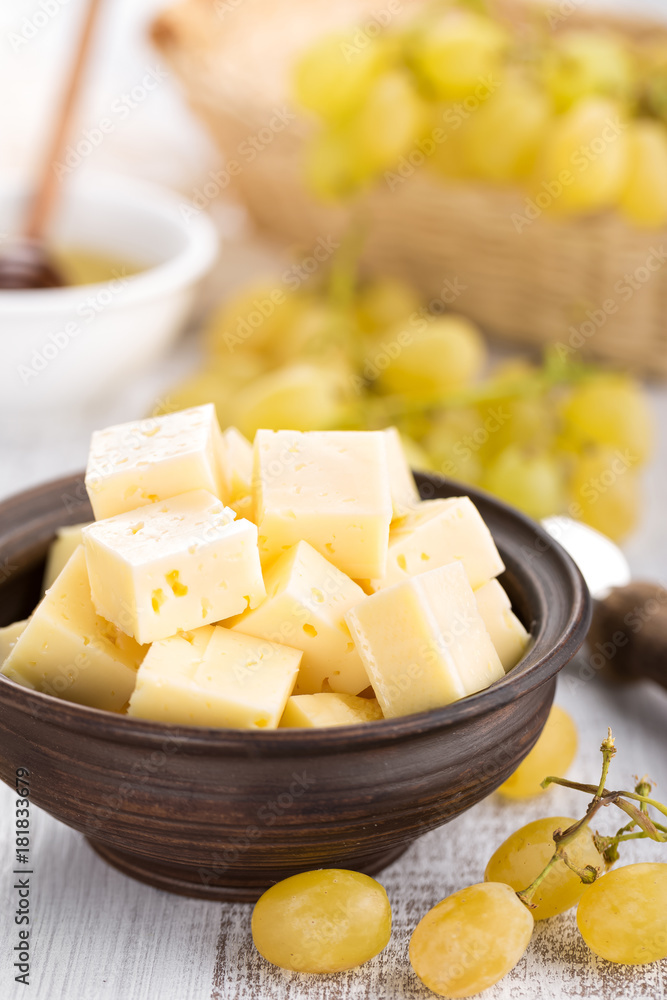 Cheese and grape Cheese and grape