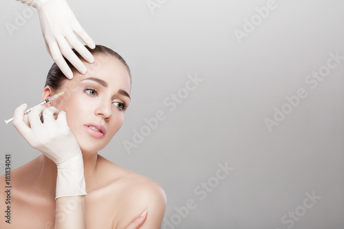 beautiful woman getting injection