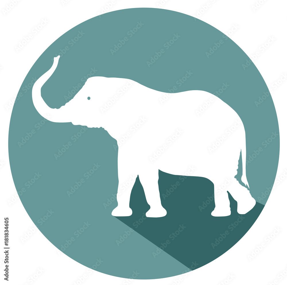Elephant flat design icon vector eps 10 Elephant flat design icon vector eps 10