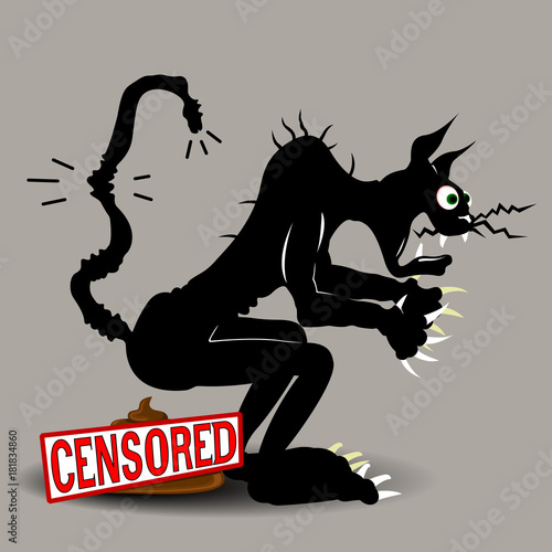 funny cat go to the bathroom