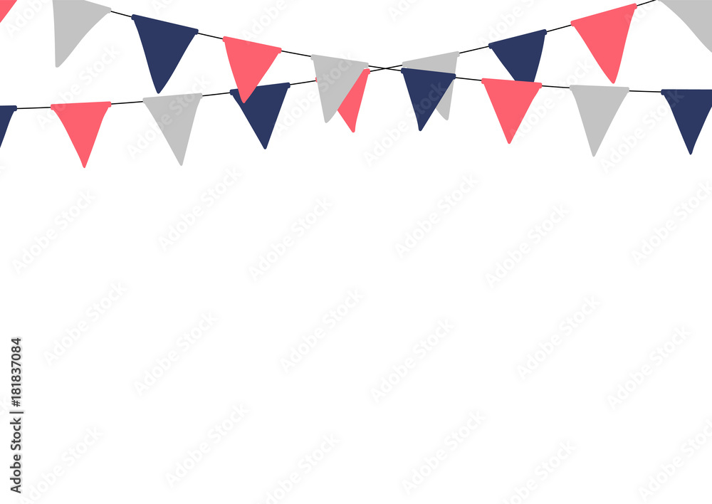 Fototapeta premium Festive bunting flags. Holiday decorations.