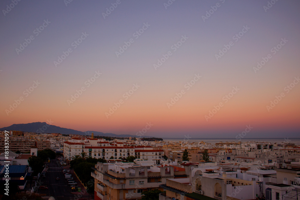 Sky. Beautiful Mediterranean sunset. Costa del Sol, Andalusia, Spain.