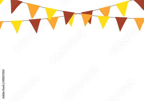 Thanksgiving bunting flags. Holiday decorations.
