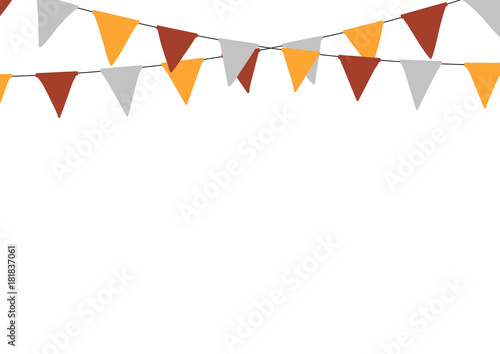 Thanksgiving bunting flags. Holiday decorations.
