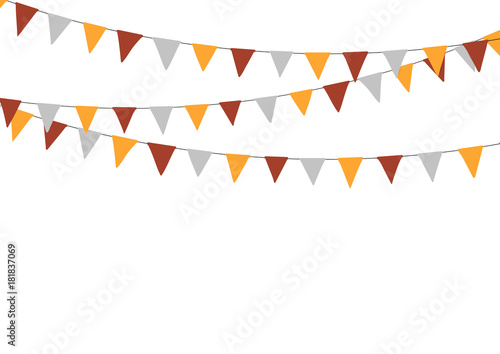 Thanksgiving bunting flags. Holiday decorations.