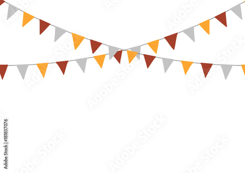 Thanksgiving bunting flags. Holiday decorations.
