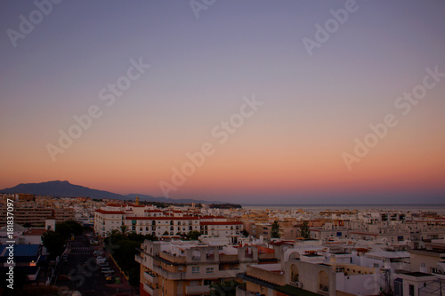 Sky. Beautiful Mediterranean sunset. Costa del Sol, Andalusia, Spain. © Ekaterina